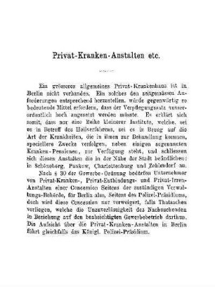 Privat-Kranken-Anstalten etc.