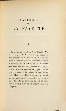 La jeunesse de LaFayette : 1757 - 1792