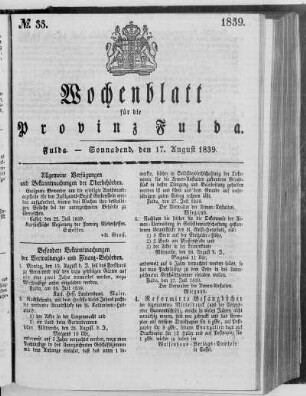 No. 33, Ausgabe vom 17. August 1839