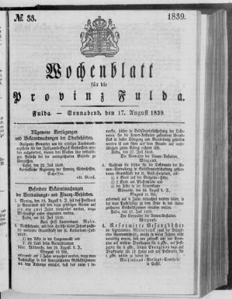 No. 33, Ausgabe vom 17. August 1839