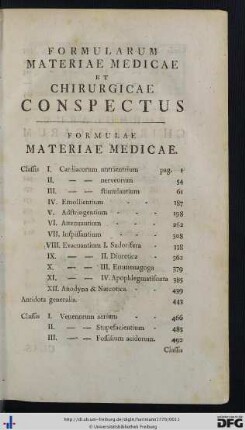 Formularum Materiae Medicae Et Chirurgicae Conspectus.