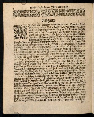 2-11, Wir Carl der Sechste von Gottes Gnaden, ...