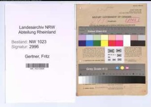 Entnazifizierung Fritz Gertner , geb. 21.10.1903 (Kaufmann)