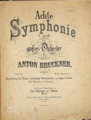 Achte Symphonie : (C-moll) : für großes Orchester