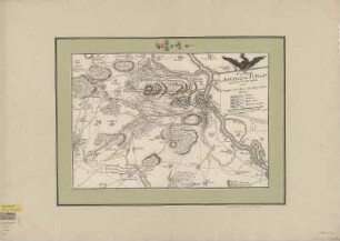 Plan des Treffens bei Torgau, 1:45 000, Kupferstich, 1760 : Plan de la Bataille de Torgau : arrivée le 3.Novembre 1760 / Back sc.. - [Ca. 1:45 000]. - Frankfourt sur le Meyn : Henry Louis Broenner , [ab 1760]. - 1 Kt. : Kupferst. ; 44 x 31 cm + Beil. (4 S.)