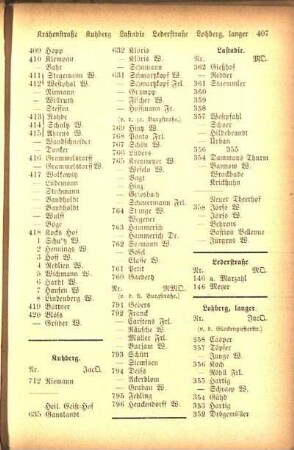 Lastadie, Lederstraße, langer Lohberg, [weiter Lohberg]