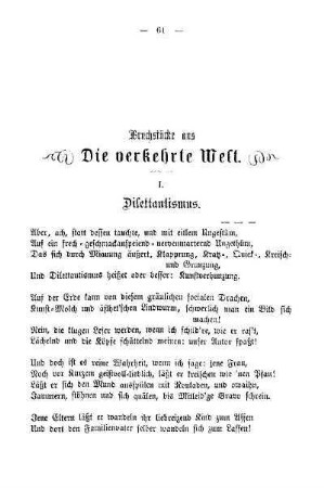 Bruchstücke aus Die verkehrte Welt