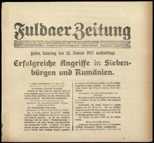 Ausgabe vom Samstag, den 13. Januar 1917.