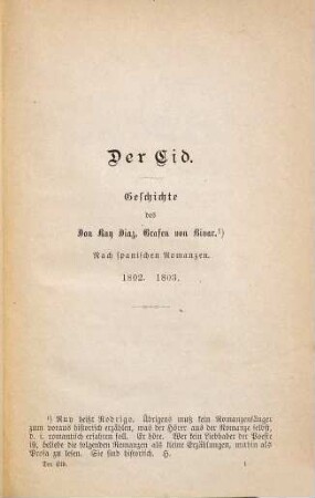 Der Cid : nach spanischen Romanzen