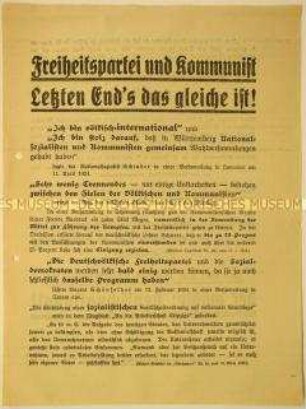 Programmatischer Wahlaufruf der Deutschnationalen Volkspartei zur Reichstagswahl Mai 1924