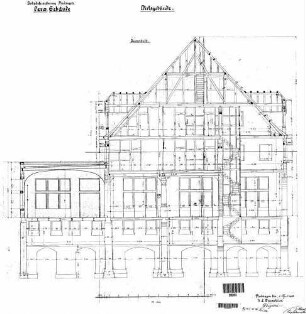 Plochingen: Empfangsgebäude Verwaltungsgebäude Querschnitt (mit FU,TR) Wirtschaftsgeb.
