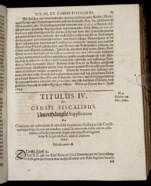 Titulus IV. De Causis Fiscalibus.