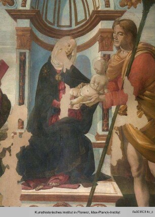 Thronende Madonna mit Kind und den Heiligen Jakobus und Christophorus