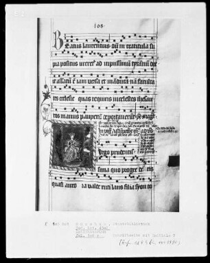 Antiphonale — Initiale V (irgo prudentis), darin Maria, Folio 108recto