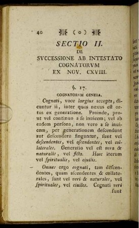 Sectio II. De Successione Ab Intestato Cognatorum Ex Nov. CXVIII.