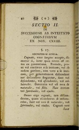 Sectio II. De Successione Ab Intestato Cognatorum Ex Nov. CXVIII.