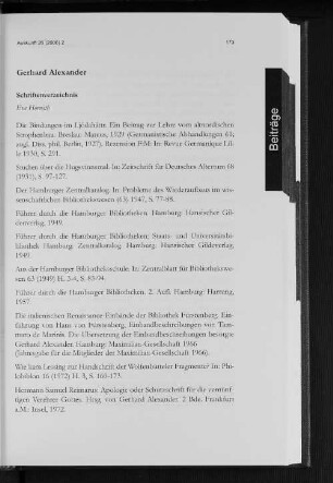 Schriftenverzeichnis