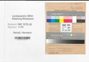 Entnazifizierung Hermann Kempf , geb. 22.03.1895 (Bahnbeamter)