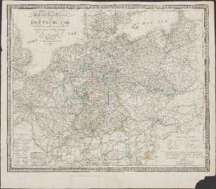 Post und Reise-Charte von Deutschland und den benachbarten Laendern