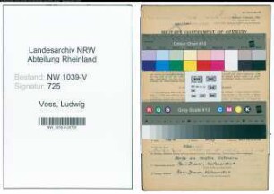 Entnazifizierung Ludwig Voss , geb. 15.06.1910 (Chemiearbeiter)