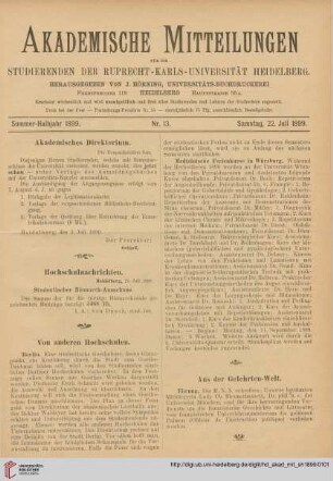 Nr. 13 (22. Juli 1899)