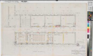 Recklinghausen (Recklinghausen) Staatliches Aufbaugymnasium Umbau des Altbaus Grundriß 1. Obergeschoß 1961 1 : 50 59,5 x 94,5 Pause Staatshochbauamt Recklinghausen Regierung Münster Nr. 34121