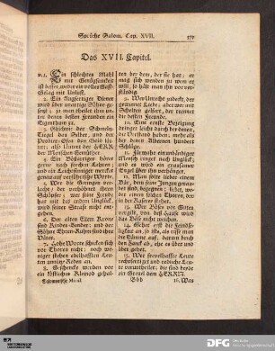 Das XVII. Capitel.
