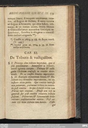 Cap. XI. De Tributis & vectigalibus.
