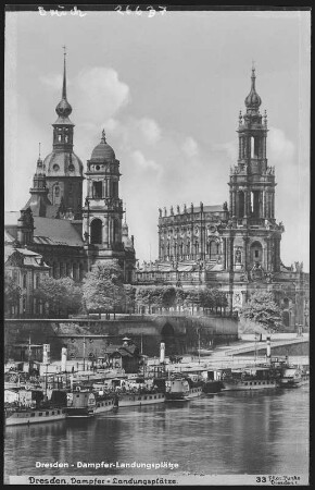 Dresden. Dampferlandungsplätze, Hofkirche