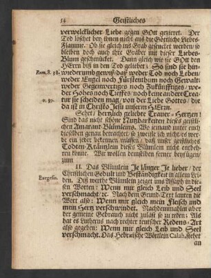 II. Das Blümlein Je länger Je lieber/ der Christlichen Gedult und Beständigkeit in allem Leiden.