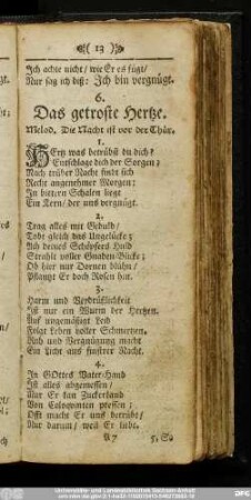6. Das getroste Hertze.