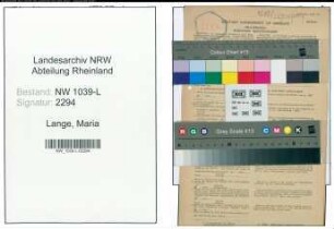Entnazifizierung Maria Lange , geb. 26.08.1920 (Filialleiterin)