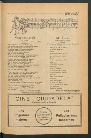 Venga esa copla : Paso doble. Está grabado en discos "Victor"