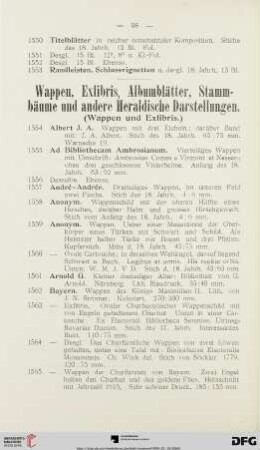 Exlibris und Wappen (Nr. 1554-1666)