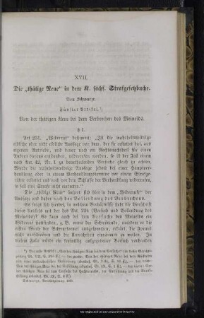 XVII. Die "thätige Reue" in dem K. sächs. Strafgesetzbuche