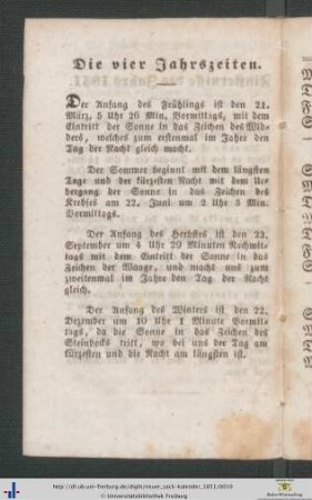 Die vier Jahrszeiten.