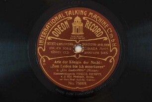 Arie der Königin der Nacht : Zum Leiden bin ich auserkoren : a. "Die Zauberflöte" / (Mozart)