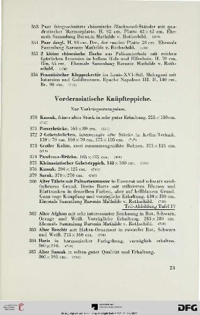 Vorderasiatische Knüpfteppiche (Nr. 370-394)