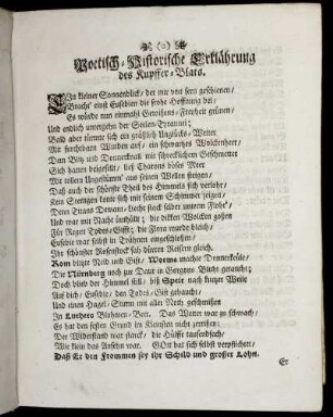 Poetisch-Historische Erklärung des Kupffer-Blats.