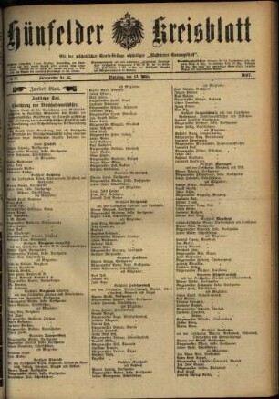 Zweite Ausgabe vom Dienstag, den 13. März 1917.