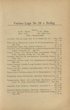 Veritas-Loge Nr. 28 v. Brdbg.
