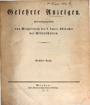 Gelehrte Anzeigen. 6. 1838