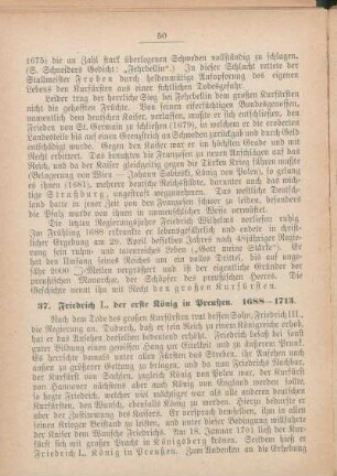 37. Friedrich I., der erste König in Preußen. 1688-1713.
