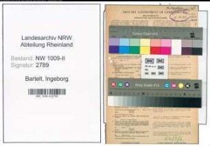 Entnazifizierung Ingeborg Bartelt , geb. 10.09.1920 (Lehrerin)