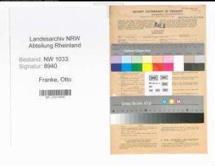 Entnazifizierung Otto Franke , geb. 25.05.1902 (Polizeibeamter)
