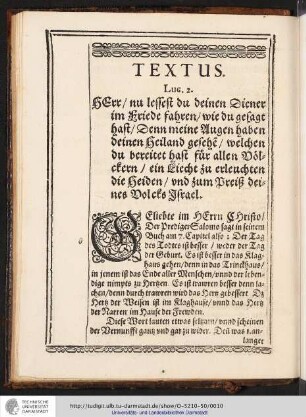 GEliebte im HErrn Christo/Der Prediger Salomo sagt in seinem Buch ...