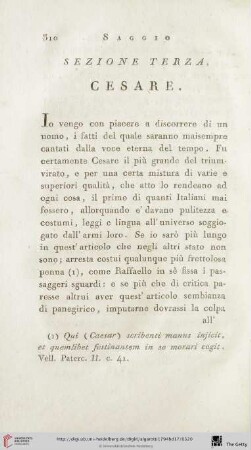 Sezione terza: Cesare