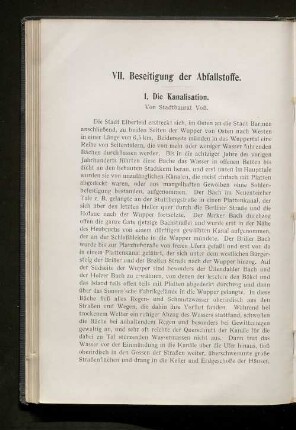 VII. Beseitigung der Abfallstoffe