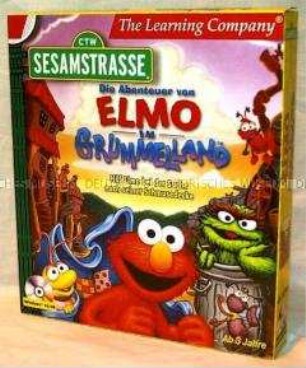 CD-ROM mit Lernsoftware für Kinder "Sesamstraße, Die Abenteuer von Elmo im Grummelland", Originalverpackung ohne Schutzfolie
