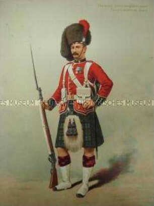 Uniformdarstellung, Gemeiner der Schottischen Infanterie (Royal Highlanders), Großbritannien, 1880/1890.